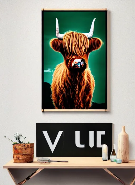 Image similar to highland cattle artwork poster