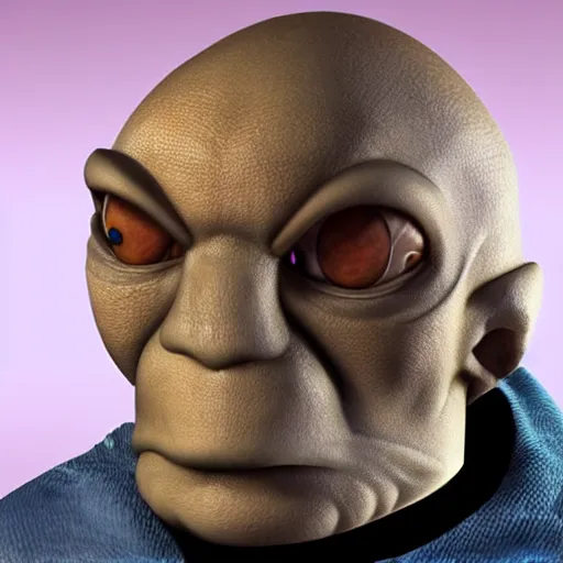 Image similar to an extremely detailed, very accurate 3d ani,mated image of quark the ferengi from star trek, in emoji form, rendered in unreal engine, high octane