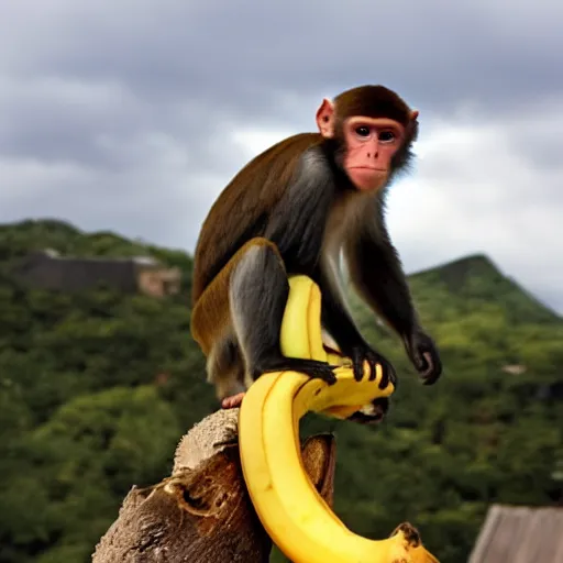 Image similar to monkey surfing on a banana