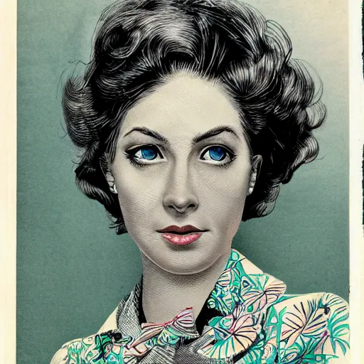 Image similar to a woman, hyper detailed, photo realism, Vintage Magazine Illustration