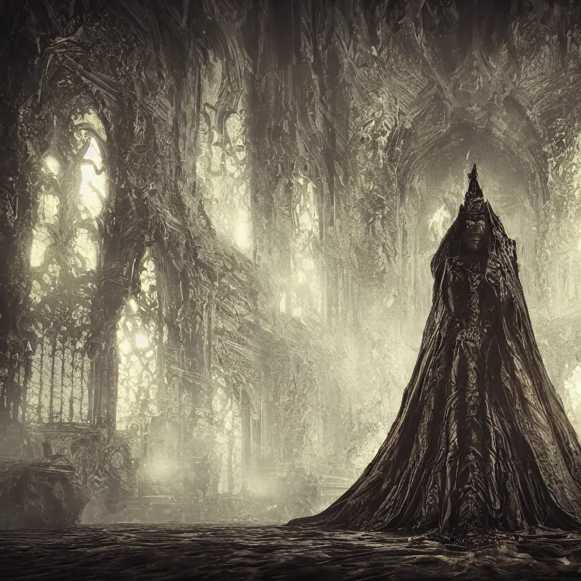 Image similar to stunning Gothic king psychedelic, dark and mysterious, atmospheric, ominous, eerie, cinematic, Epic, 8k, 4k, ultra detail, ultra realistic, rendered by awesomeness