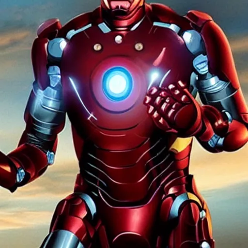 Prompt: Trump as Ironman, from Ironman film, hyper realistic