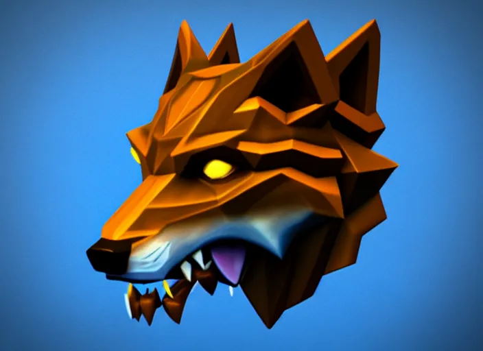 Prompt: wolf head, stylized stl, 3 d render, hearthstone style