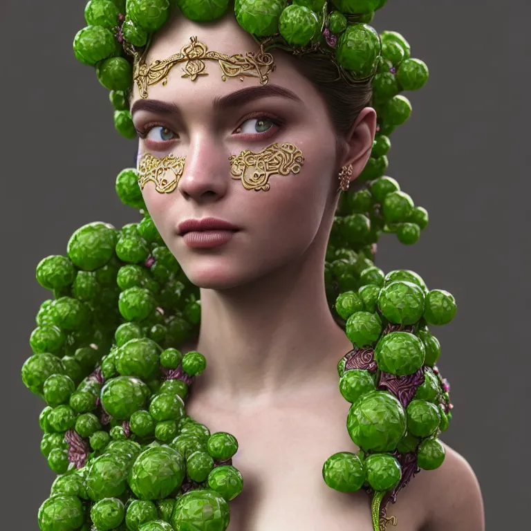 Image similar to princess of vines with a clear skin, ornate 8 k gorgeous intricate detailed octane render