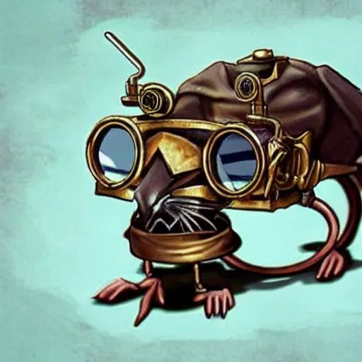 Image similar to a rat with steampunk googles, from Magic the gathering