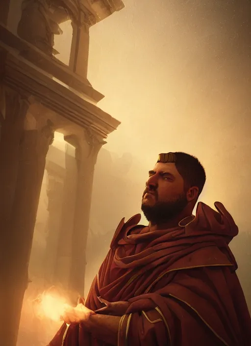 Image similar to roman emperor, in the style of alex konstad, mystical colors, rim light, beautiful lighting, 8 k, stunning scene, raytracing, octane render, trending on artstation