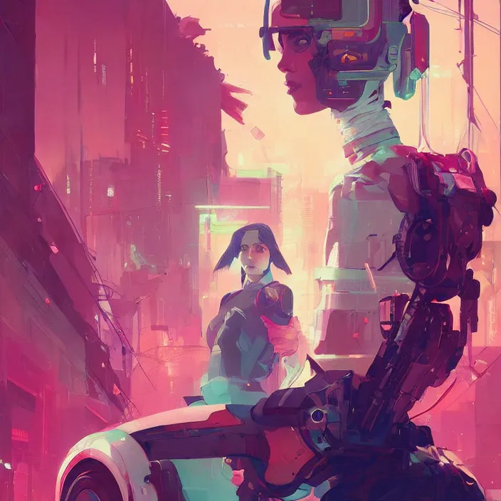 Image similar to a beautiful portrait painting of a cyberpunk girl by sergey kolesov and pascal blanche and sachin teng and greg rutkowski, in style of colorful comic. symmetry, hyper detailed. octanev render. trending on artstation