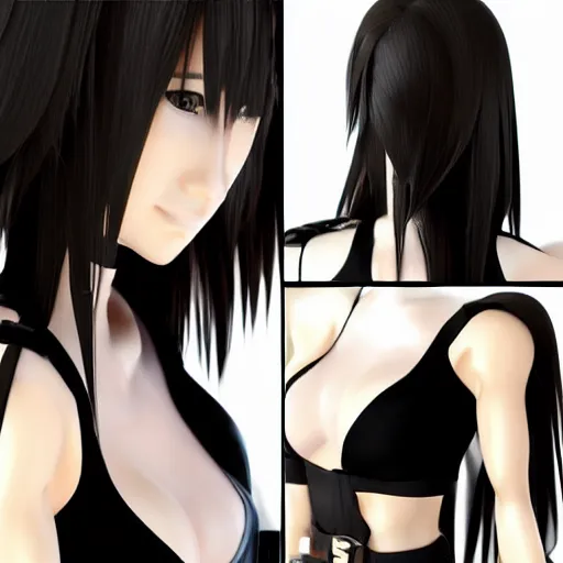 Prompt: head and body of tifa lockhart from final fantasy vii, highly detailed