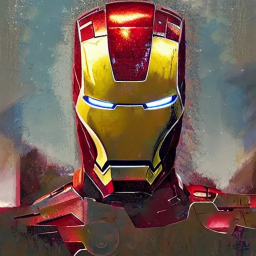 Image similar to mosaic portrait of iron man by greg rutkowski, 4k, intricate details, digital, explosion in the background