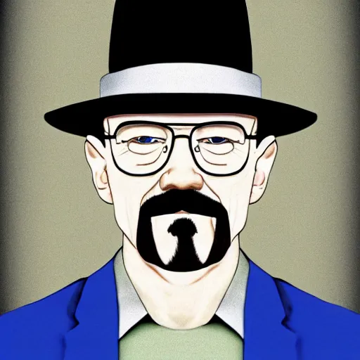 Image similar to Walter White in the style of René Magritte