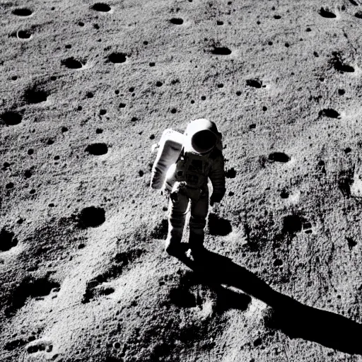 Image similar to a cowboy standing on the moon looks up at the earth above him, 5 0 mm, apollo program photos