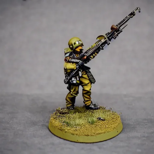 Prompt: an ecstatic Death Korps of Kreig soldier