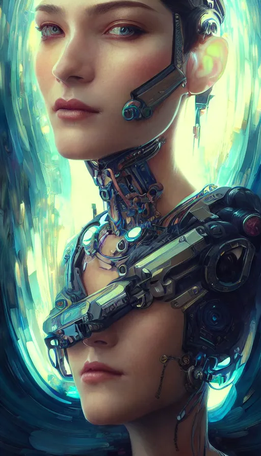 Image similar to cyberpunk, perfectly-centered-Portrait of the most beautiful woman on the planet, insane, intricate, highly detailed, digital painting, artstation, concept art, smooth, sharp focus, illustration, Unreal Engine 5, 8K, art by artgerm and greg rutkowski and alphonse mucha