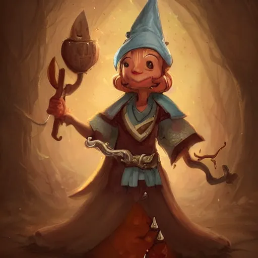 Image similar to cute little anthropomorphic maple tree, wielding a magic staff, tiny, small, short, wizard robe, cute and adorable, pretty, beautiful, dnd character art portrait, matte fantasy painting, deviantart artstation, by jason felix by steve argyle by tyler jacobson by peter mohrbacher, cinema