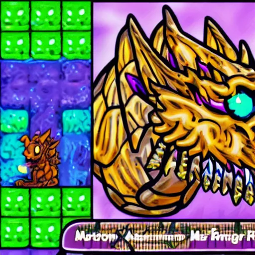 Image similar to a pet dragon, sprites driving motorbikes, and purple magic from a staff