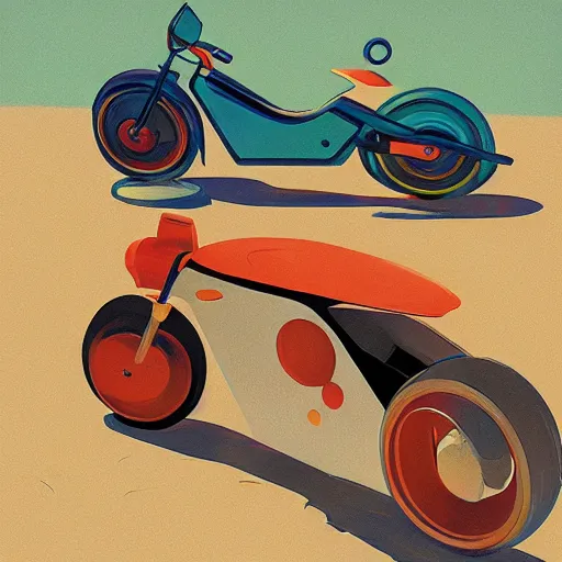 Prompt: 🌈 abstract concept motorcycle by atey ghailan and edward hopper