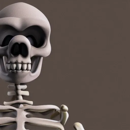 Image similar to A skeleton in the game Super Mario 64, unreal engine, highly detailed, 8k, vray