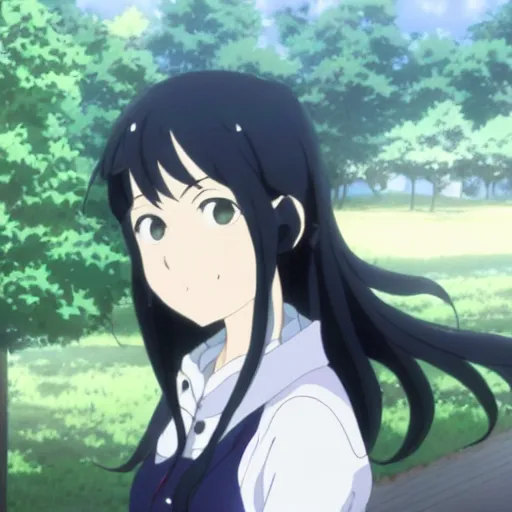 Prompt: a girl in her 2 0 s with wavy black hair by makoto shinkai and tomoyuki yamasaki, madhouse, ufotable