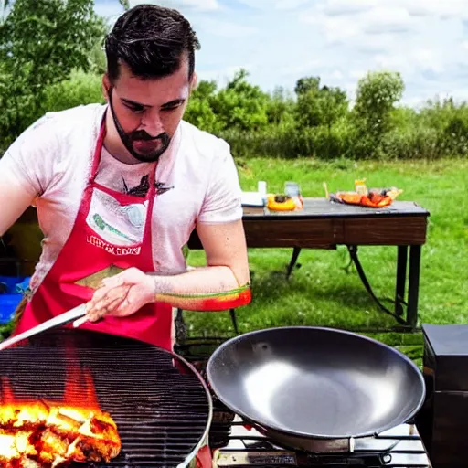 Image similar to edu gasapar cooking on a bbq