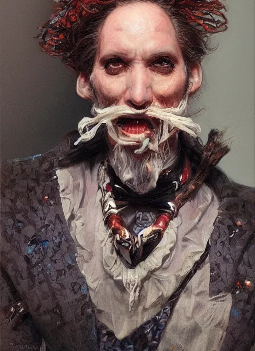 Image similar to close up concept art of a loud victorian character, by sabbas apterus, by donato giancola