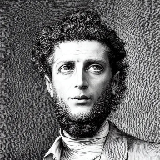 Prompt: lapo elkann painted by gustave dore