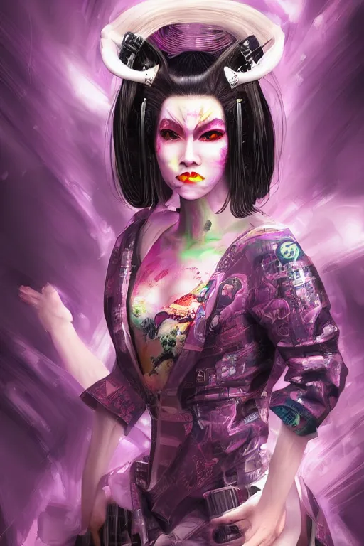 Image similar to agile geisha cyberpunk Dragon princess, digital art, 8k ,character ,realistic, portrait, hyperrealistic