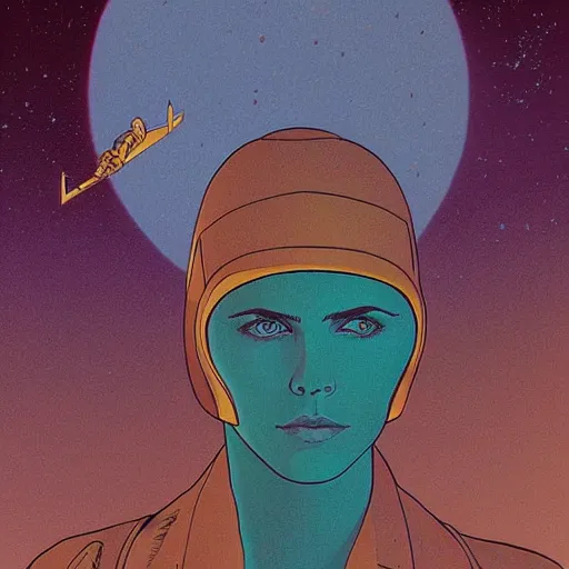 Image similar to alexandra daddario retro minimalist portrait moebius starwatcher comic by jean giraud, 8 k