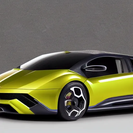 Prompt: concept car prototype between a Dacia and a Lamborghini