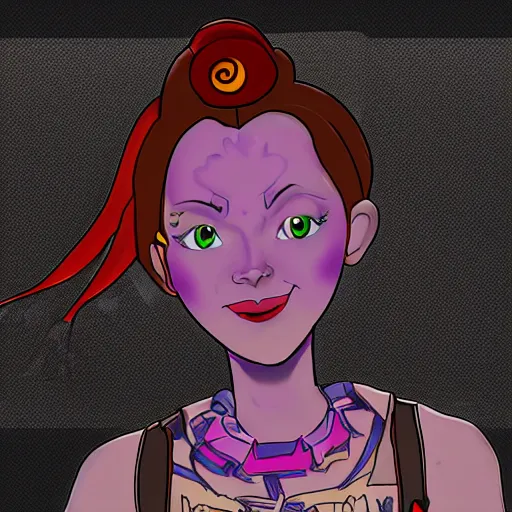 Image similar to digital artwork of jinx from the show arcane