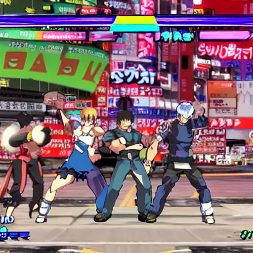 Prompt: akihabara in a fighting game