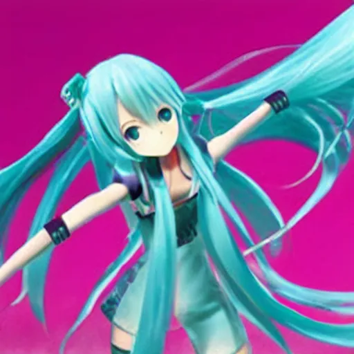 Prompt: Hatsune Miku kills NFTs to death