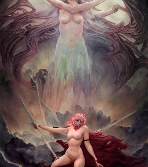 Image similar to blood rose nightmare of the maiden in the fortress of lies, by annie swynnerton and tino rodriguez and charlie bowater and tom bagshaw and nicholas roerich and jean delville and evelyn de morgan and lucien freud, dramatic lighting, floral tattoos, rich colors, smooth sharp focus, anime key visual, extremely detailed, adolf wolfli