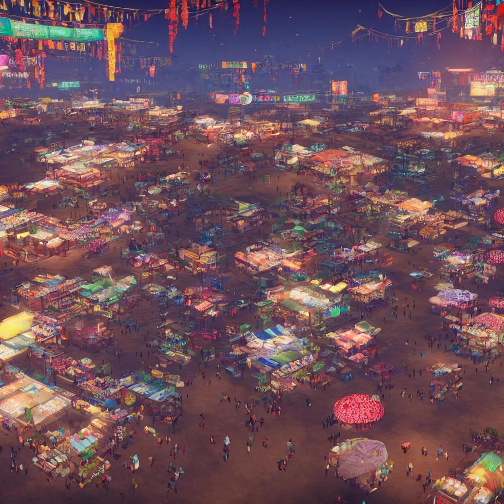 Image similar to taipei ningxia night market in horizon : zero dawn