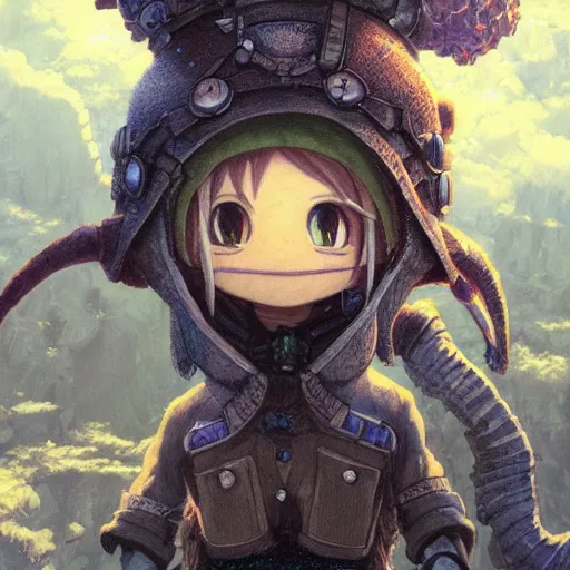 a detailed portrait of a made in abyss character with