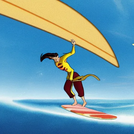 Image similar to the solar surfing scene from the move treasure planet