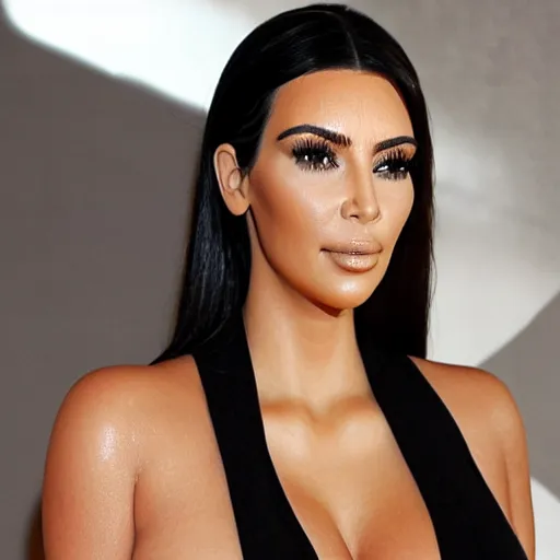 Image similar to kim kardashian with enhanced body features