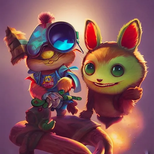 Image similar to lofi teemo from league of legends portrait, Pixar style, by Tristan Eaton Stanley Artgerm and Tom Bagshaw.