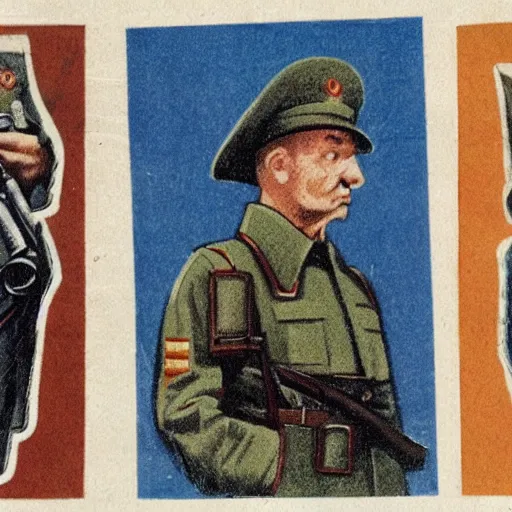 Image similar to among us character in the soviet military form