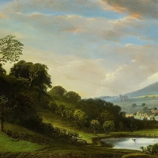 Prompt: UK Landscape, 1800s art