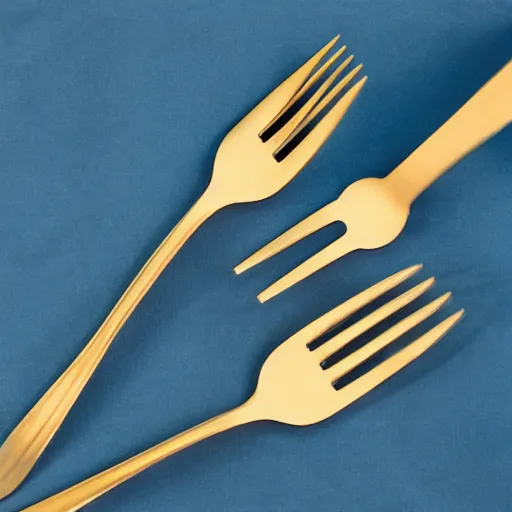 Prompt: giant fork with fork head holding forks, epic fork, hyper realistic high quality professional fork photography