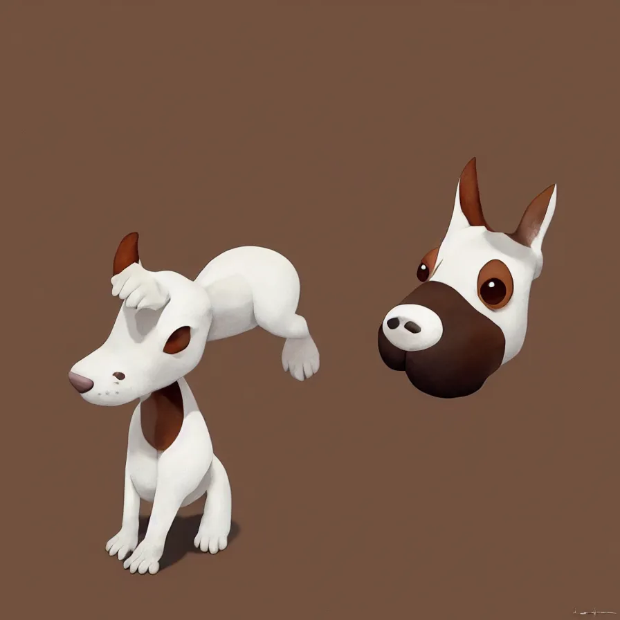 Image similar to Goro Fujita illustrating an extremely realistic photograph of a brown and white dog, with long ears, a small nose and wide eyes, by Goro Fujita, concept art, sharp focus, highly detailed, ArtStation