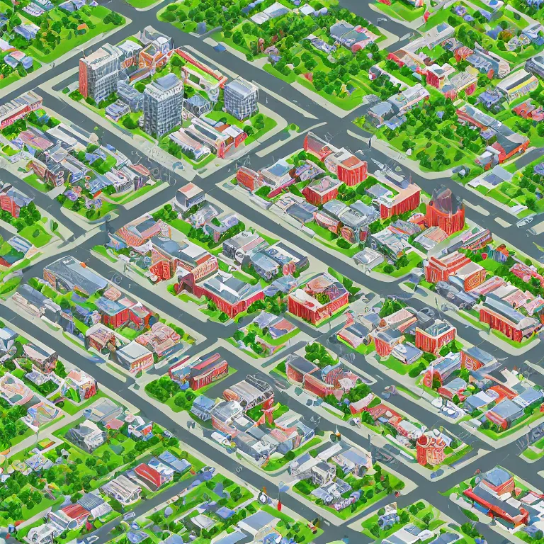 Image similar to isometric photo view of Moscow suburbs, highly detailed, ultra realistic