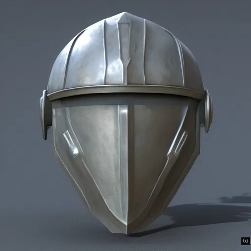 Image similar to a helmet with a sword in it, an ambient occlusion render by xul solar, trending on polycount, new objectivity, sketchfab, greeble, hard surface modeling