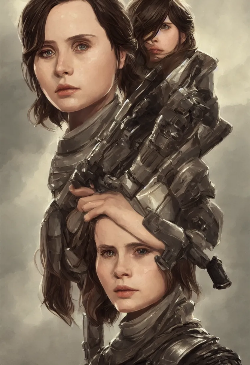 Image similar to gorgeous jyn erso in elegant armor, by calum alexander watt, portrait, profile posing, perfect anatomy, character portrait, full body, hyper photorealistic, insane detail, digital photography, artstation, concept art