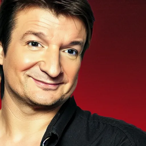 Image similar to nathan fillion in the style of guy fawkes mask