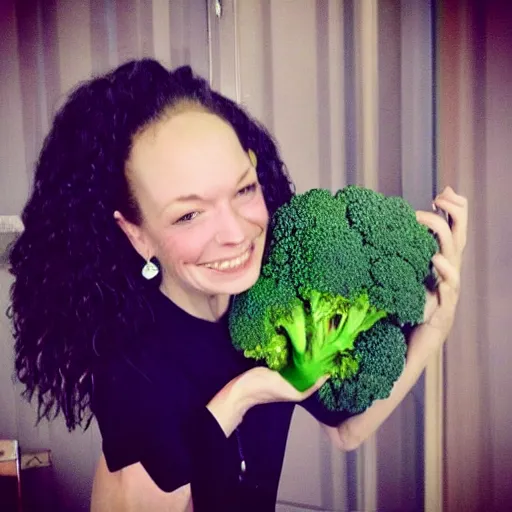 Prompt: “ kramer with broccoli for hair ”