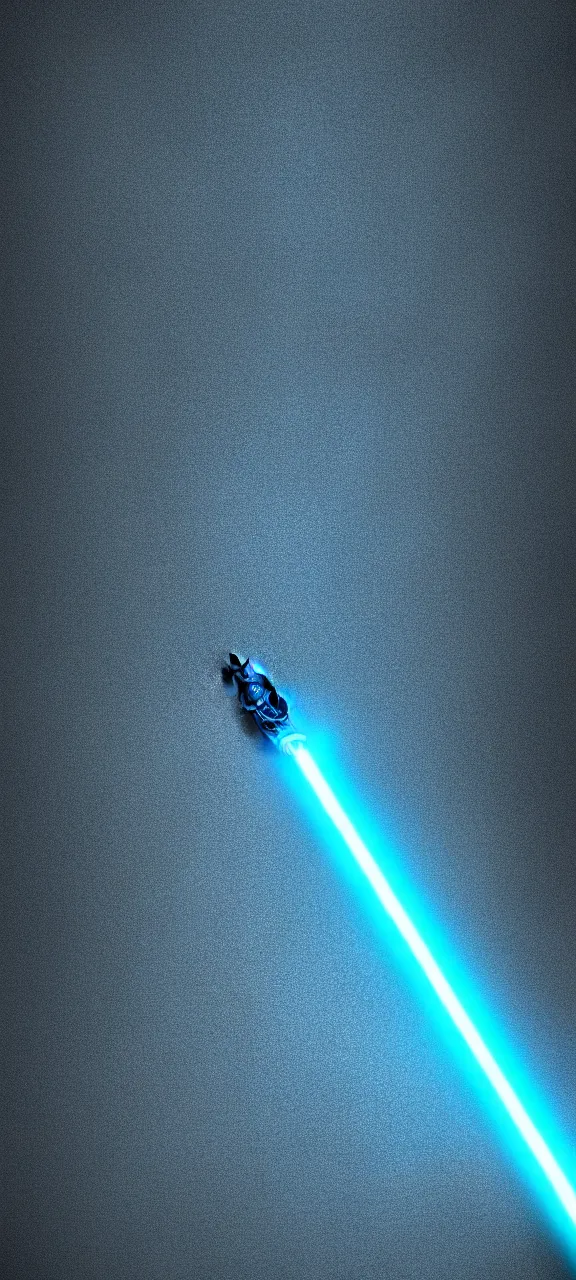 Prompt: detailed cinematic render, of a blue cyberpunk lightsaber lying vertically on a detailed stone floor, in a dark room, photo from above, octane render 8 k, digital art, lightsaber wallpaper 4 k, ray tracing, jedi fallen order lightsaber wallpaper 4 k, cal kestis lightsaber wallpaper