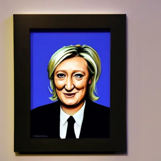 Image similar to portrait of marine le pen made of mud