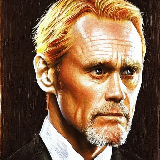 Prompt: jim carrey as tywin lannister portrait painting