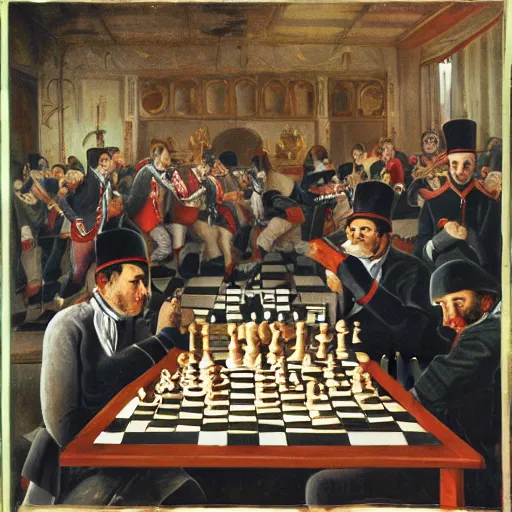 Prompt: the french attack, chess